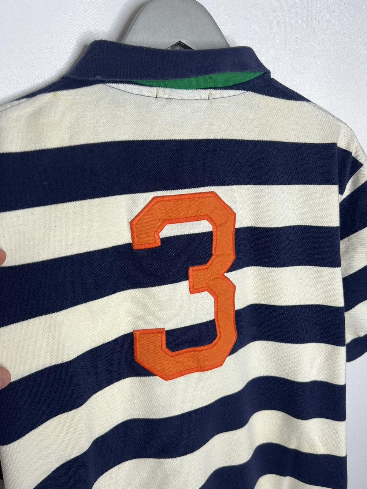 Polo Ralph Lauren Vintage Polo Ralph Lauren #3 Big Logo Pony Striped Polo Tee Size US XXL / EU 58 / 5 - 14 Thumbnail