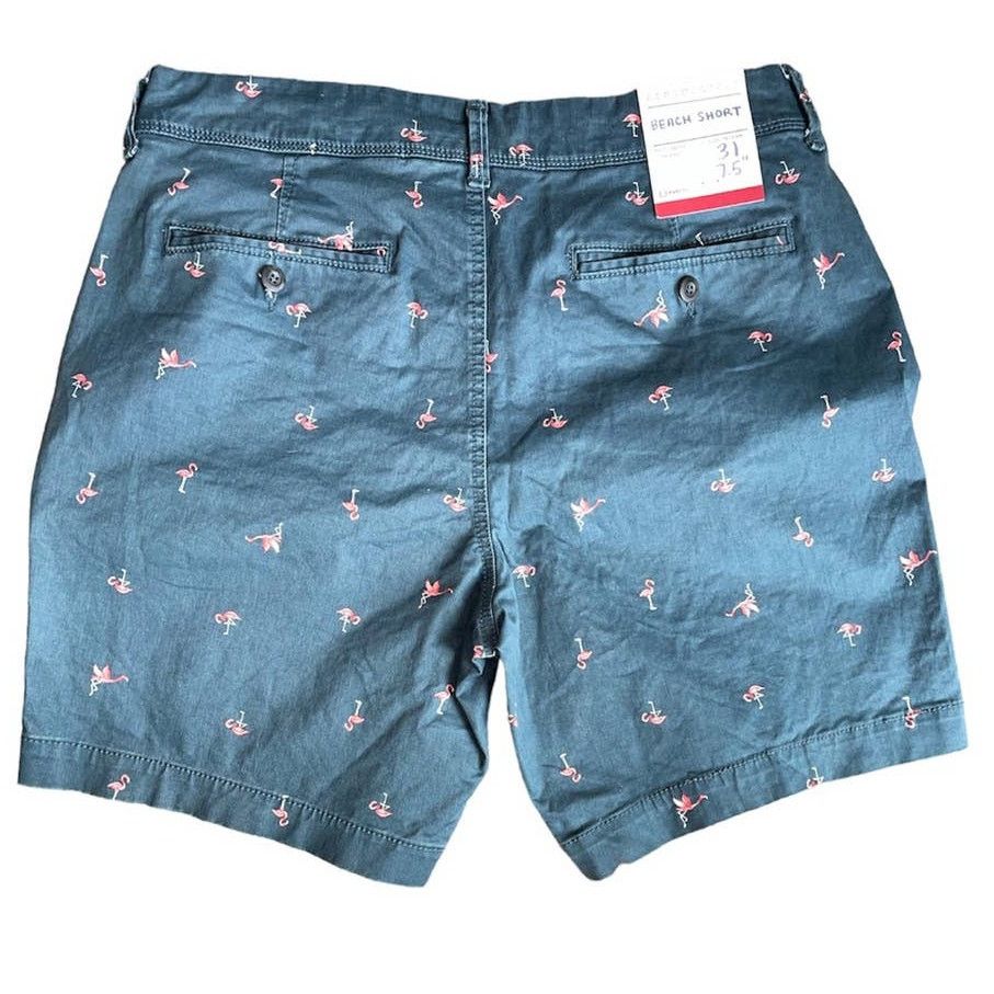 Aeropostale AEROPOSTALE Pink Flamingo print Blue Chino Shorts Size 31 Size US 31 - 4 Thumbnail