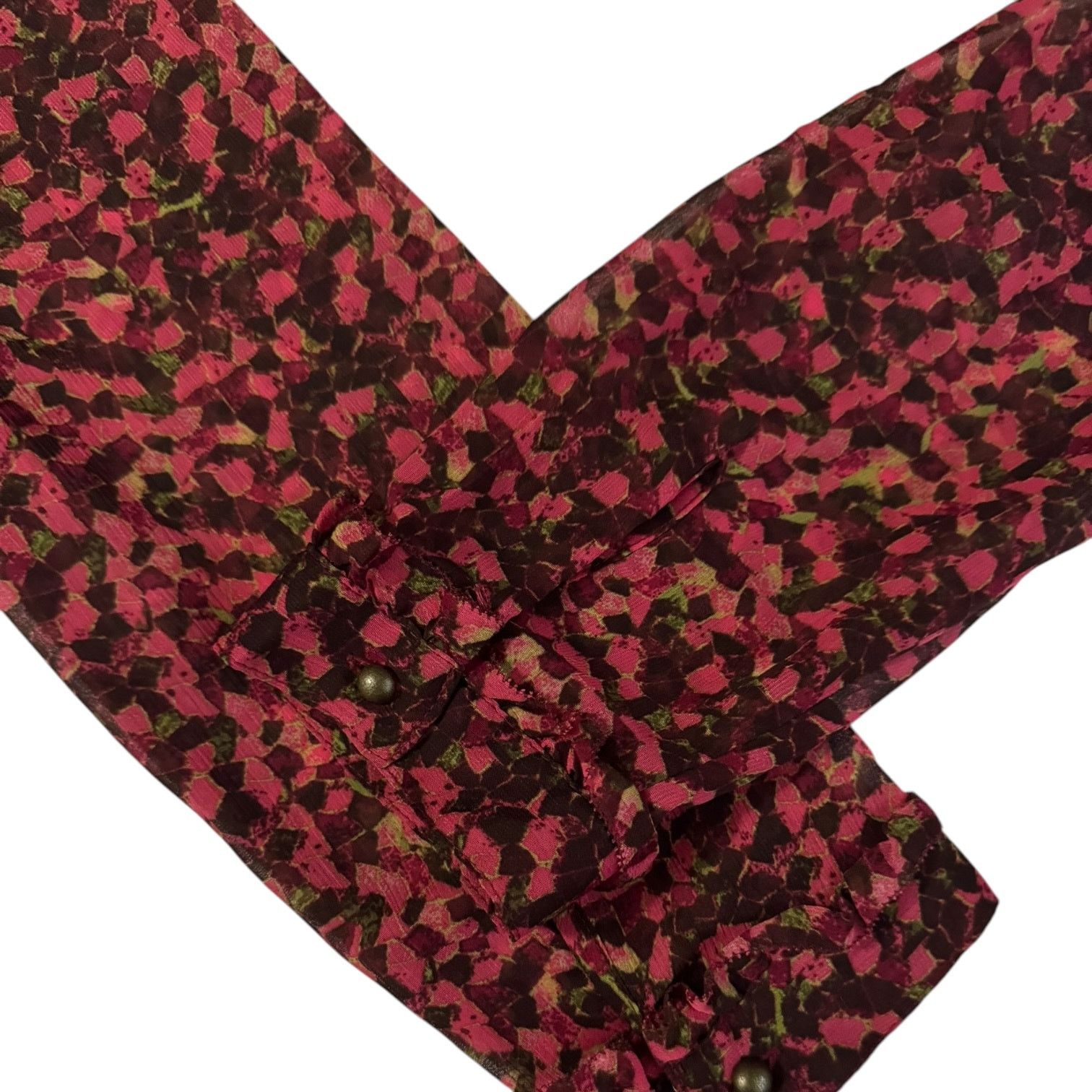 Coldwater Creek Coldwater Creek Reds & Pinks Long Sleeve Sheer Top M 10/12 Size M / US 6-8 / IT 42-44 - 4 Thumbnail