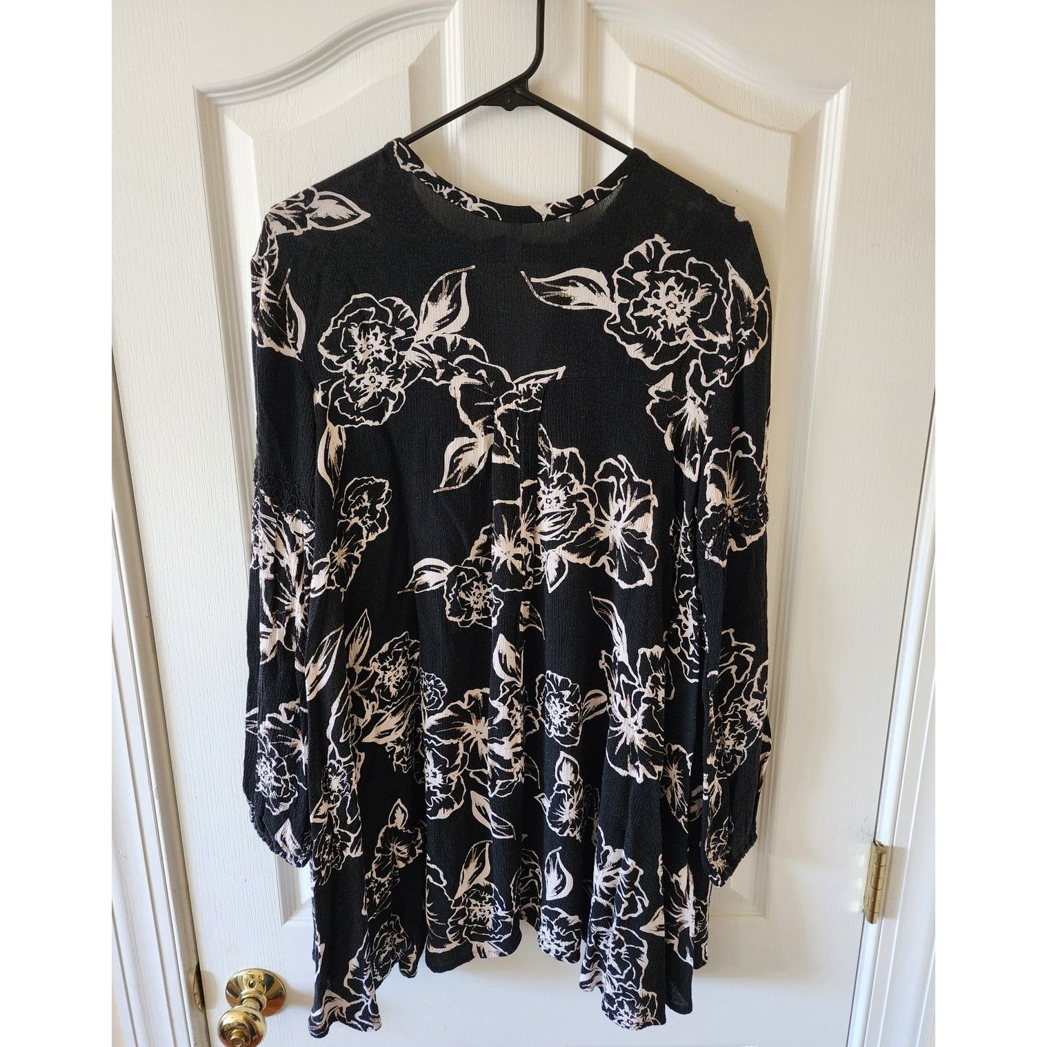Free People Free People Snap Out of It Swing Tunic Dress Black Floral XS Size XS / US 0-2 / IT 36-38 - 3 Thumbnail