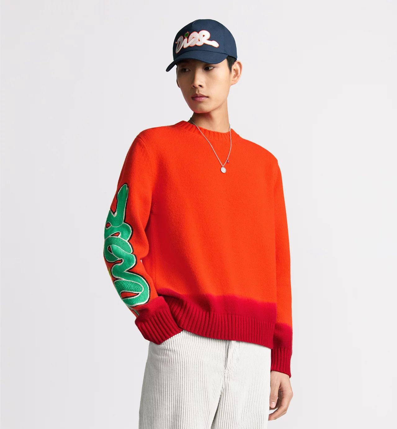 Dior × Kaws o1w1db10125 Sweater in Orange Size US L / EU 52-54 / 3 - 2 Thumbnail