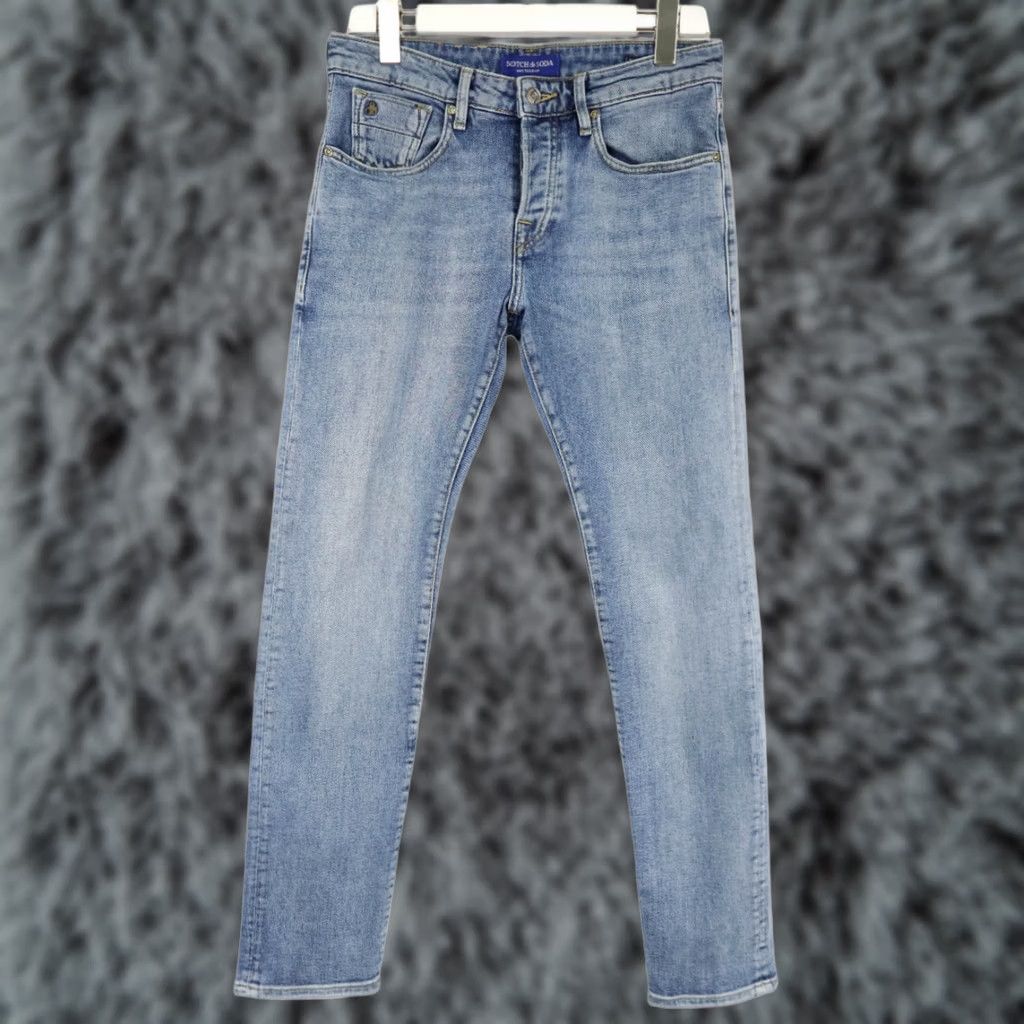 Scotch & Soda SCOTCH & SODA Jeans Men's Slim Blue Whiskers Faded Button Fly W29/L30 Size US 29 - 1 Thumbnail