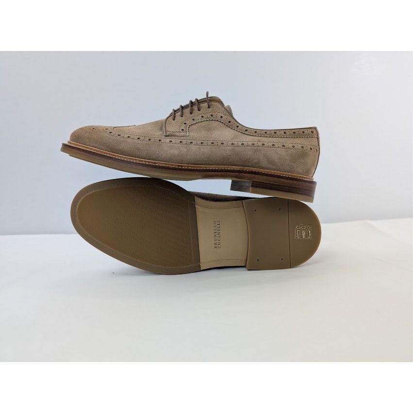 Brunello Cucinelli o1rshd1 Suede Longwing Brogue Derby Boots in Brown Size US 12 / EU 45 - 12 Thumbnail