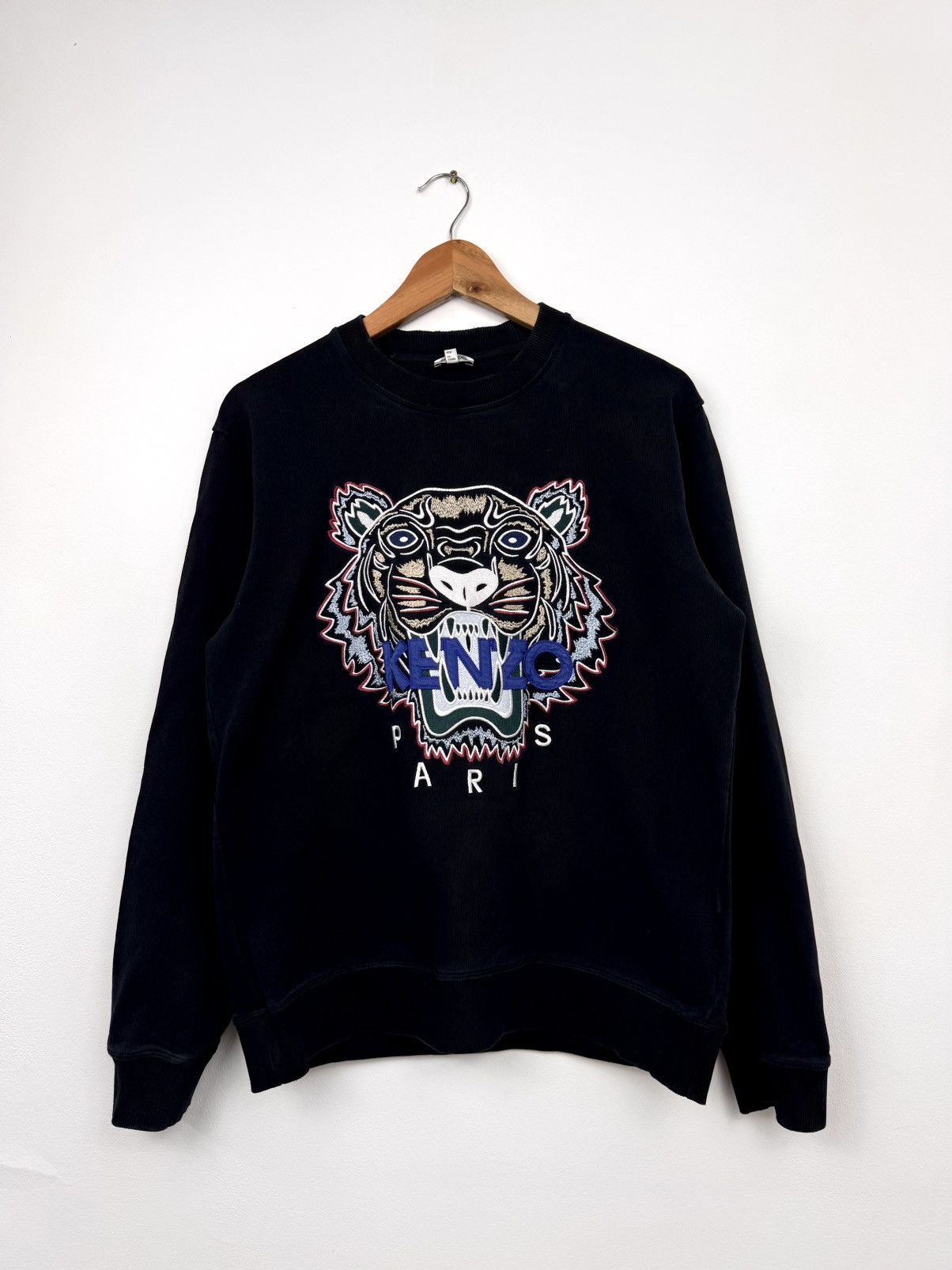Kenzo Men Cotton Crewneck Sweatshirt Black Size M