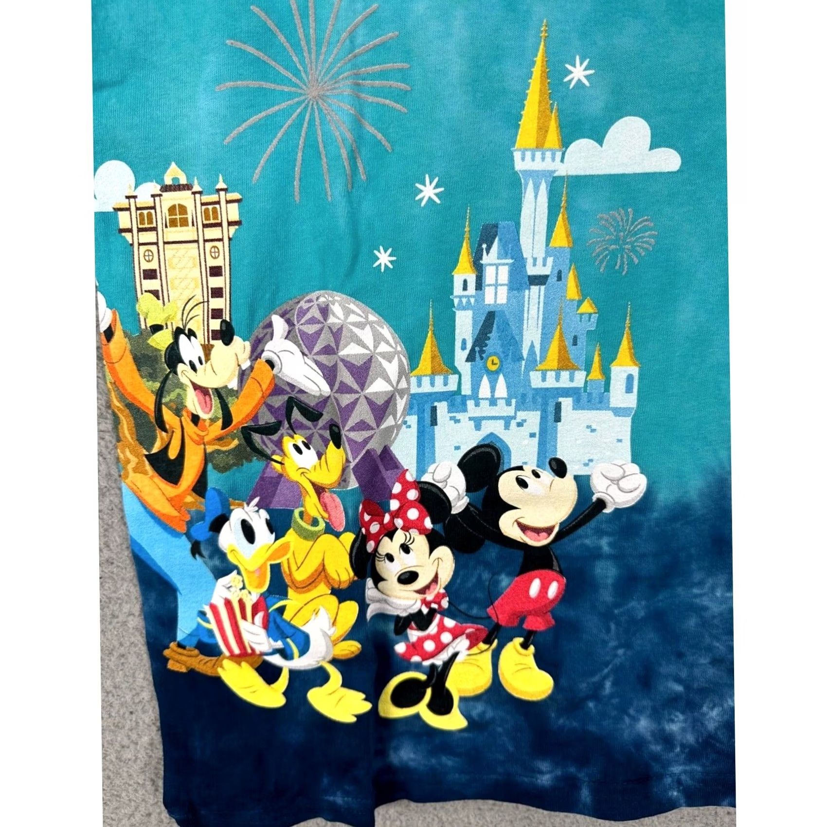 Disney Disney T-Shirt Unisex Medium Blue Cotton Tie Dye Graphic Mickey Friends Tee 2019 Size US M / EU 48-50 / 2 - 4 Thumbnail