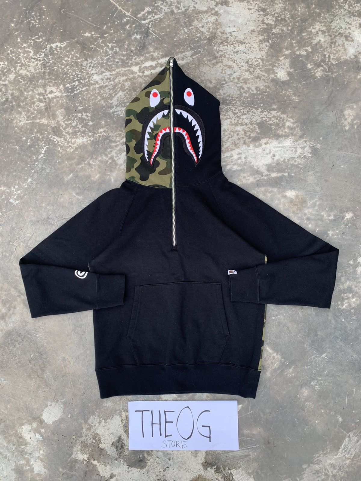 1st Bape Camo Shark Half Zip Hoodie