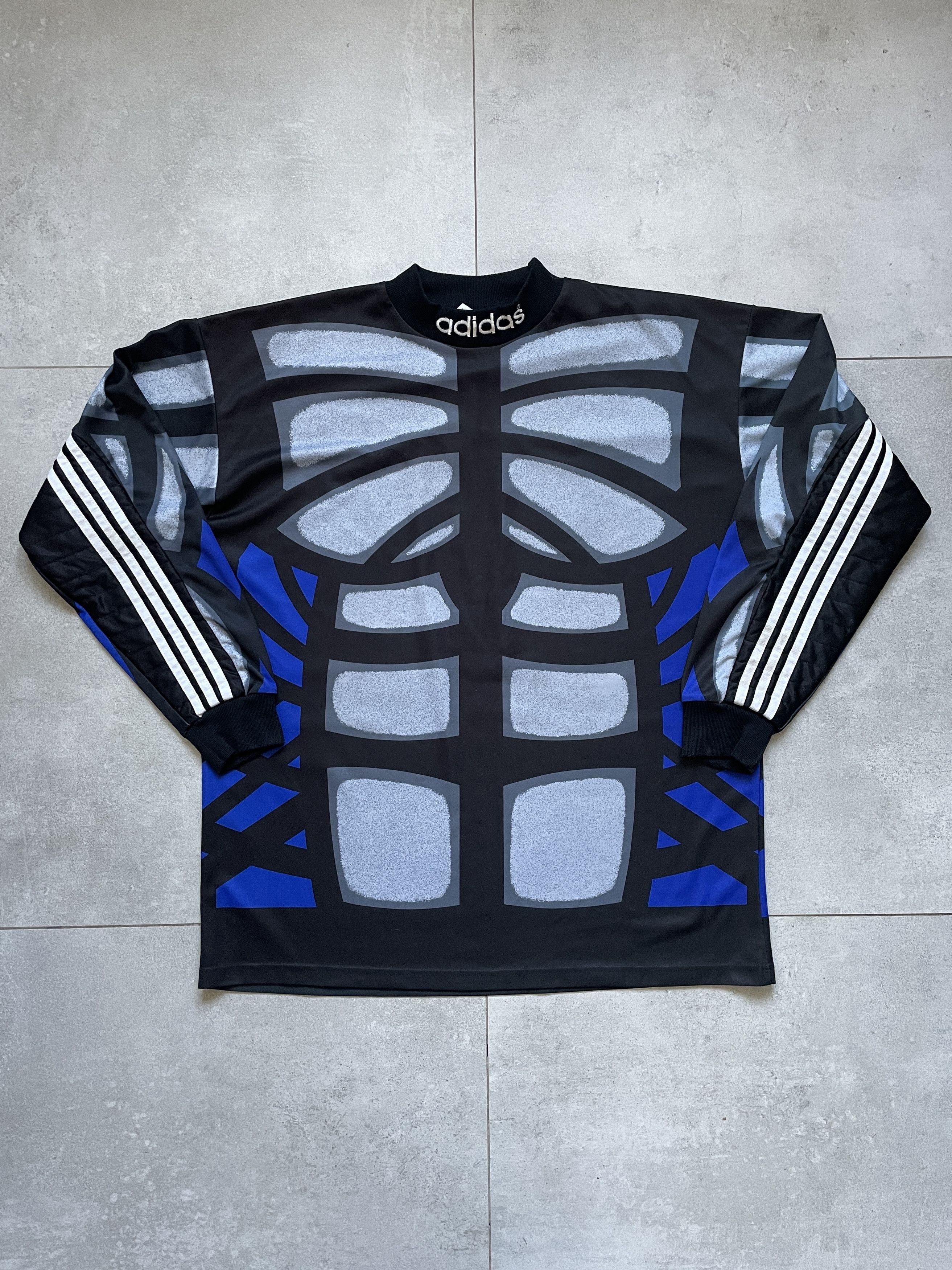 Adidas VINTAGE ADIDAS 90S BLUE BLACK SKELETON BLOKECORE JERSEY Size US XL / EU 56 / 4 - 2 Thumbnail