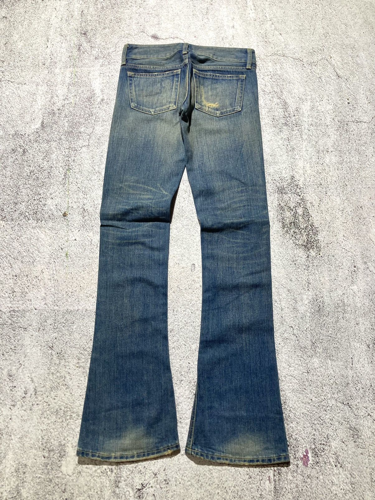 Japanese Brand 🇯🇵 2000s SLY Japan Ripped Bootcut Denim Jeans Pants Blue Wash Size US 26 / EU 42 - 13 Thumbnail