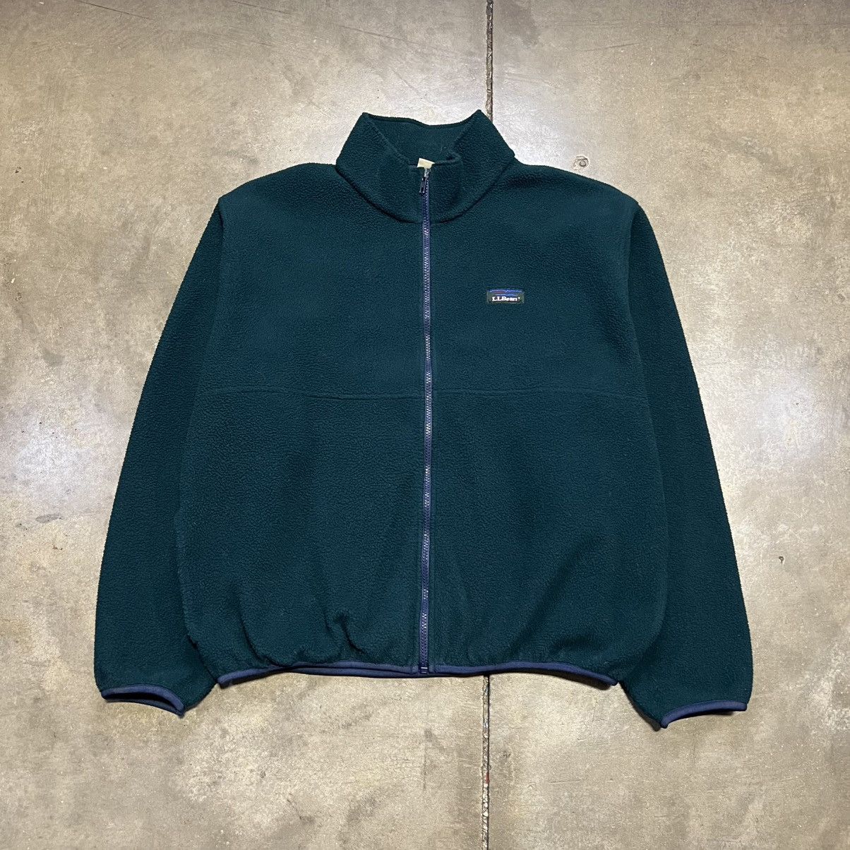 90'S LLBean Vintage Fleece Jacket, Made in USA, Men's Size Medium polyester blue type Vintage Second Hand