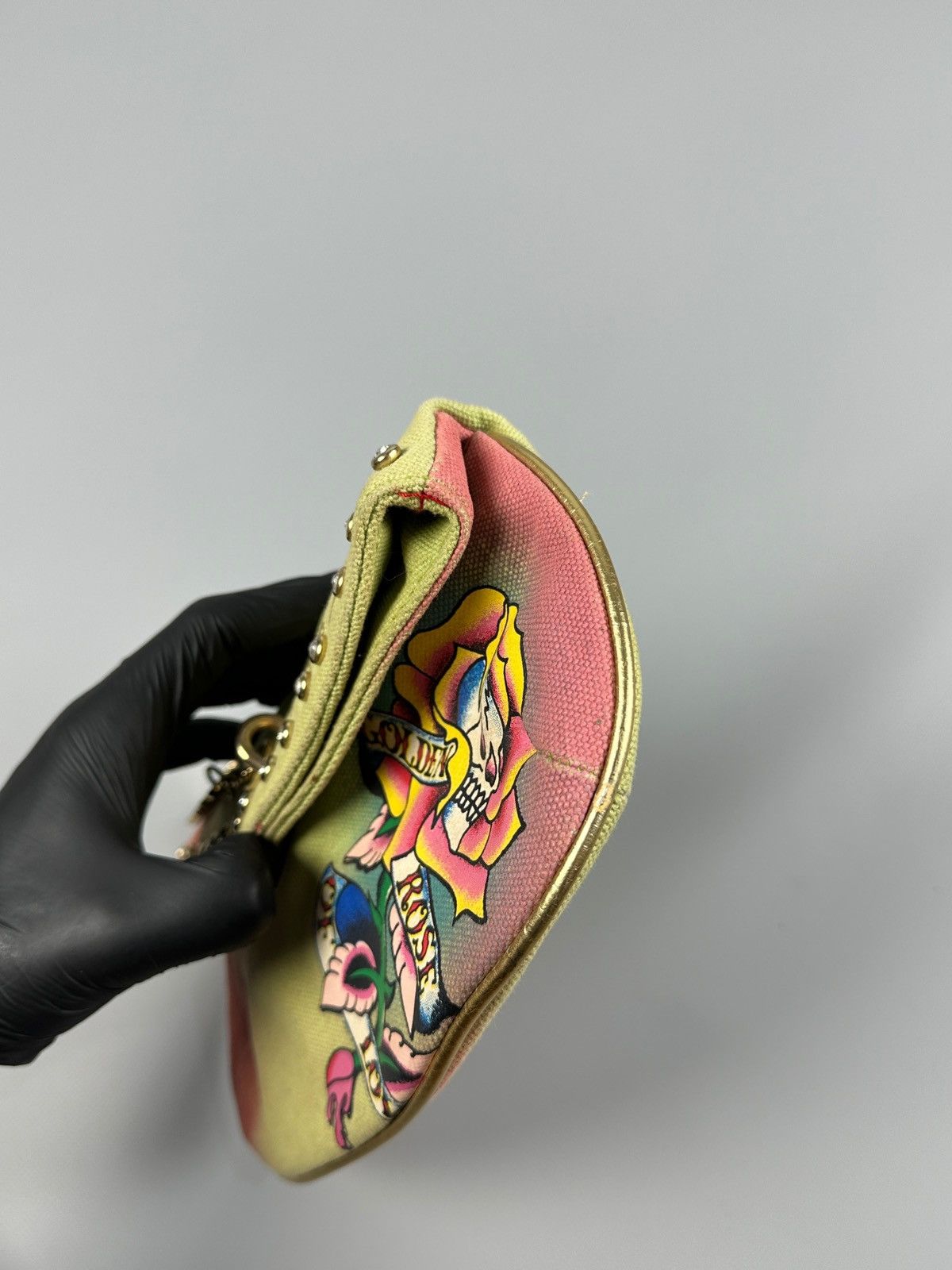 Ed Hardy Vintage Ed Hardy Y2K Tattoo Print Clutch Canvas Bag Size ONE SIZE - 11 Thumbnail