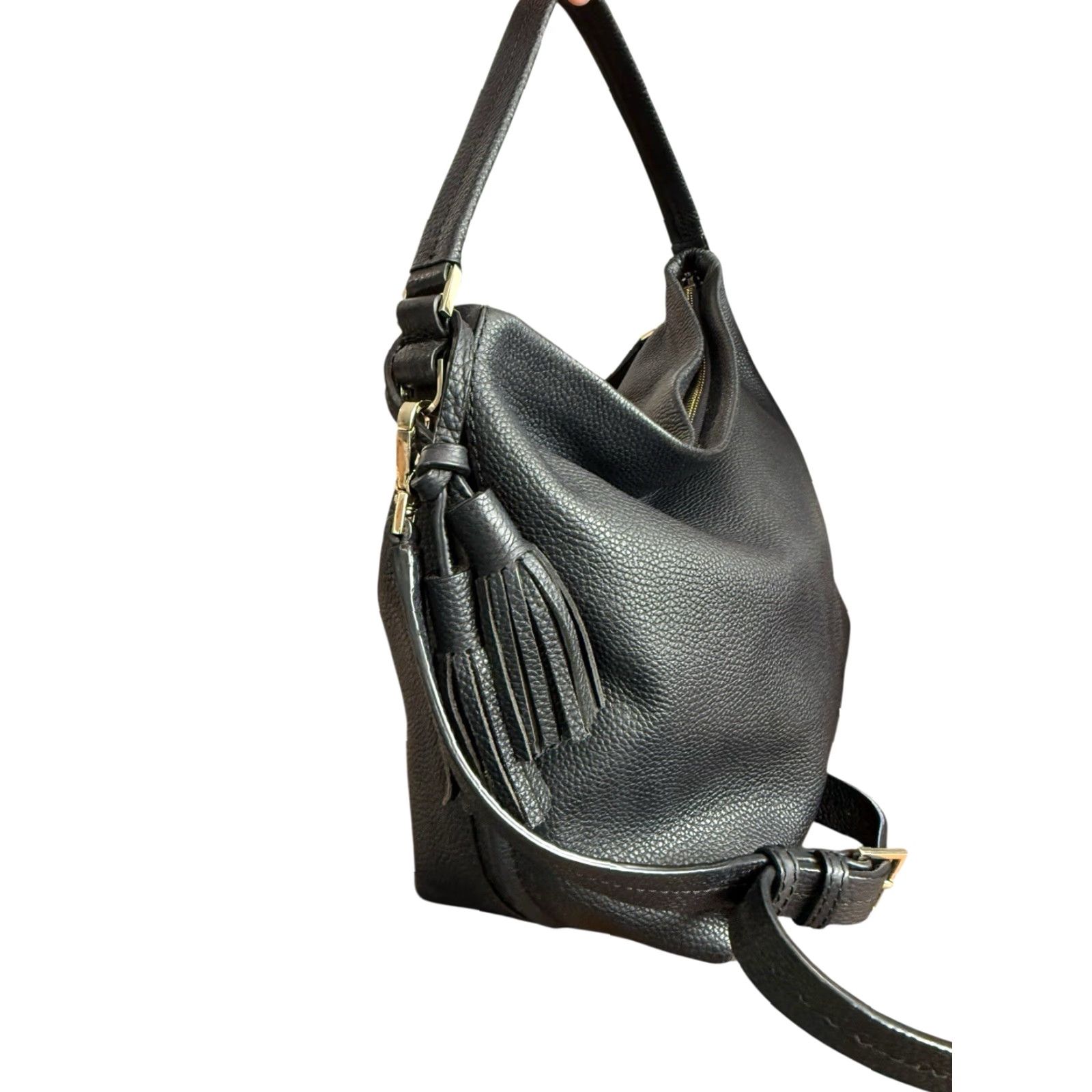 Vintage Kate Spade New York Black Orchard Street Natalya Satchel Pebbled Leather Medium Women's Bag Size ONE SIZE - 7 Thumbnail