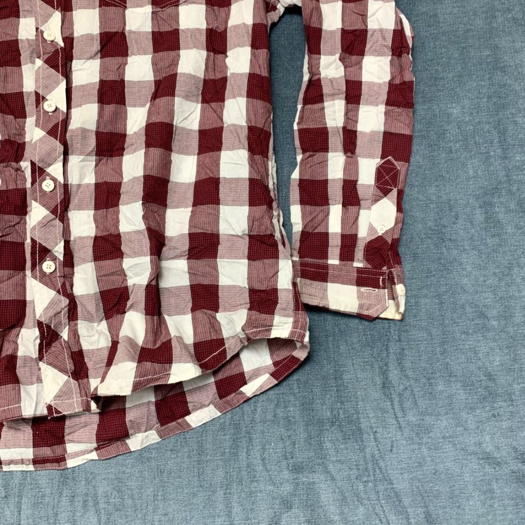 Vintage Retrofit Western Shirt Mens XL White Red Gingham Check Cotton Cowboy Button Up Size US L / EU 52-54 / 3 - 2 Thumbnail