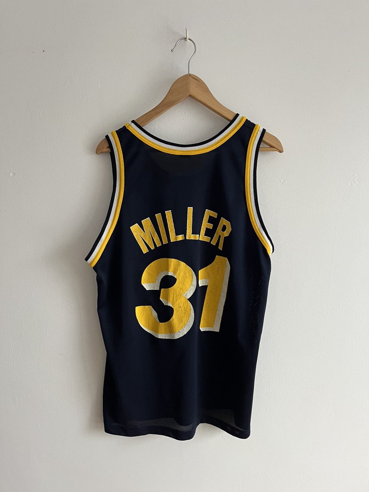Champion × NBA × Vintage VTG 90s NBA REGGIE MILLER INDIANA PACERS CHAMPION JERSEY Size US L / EU 52-54 / 3 - 7 Thumbnail