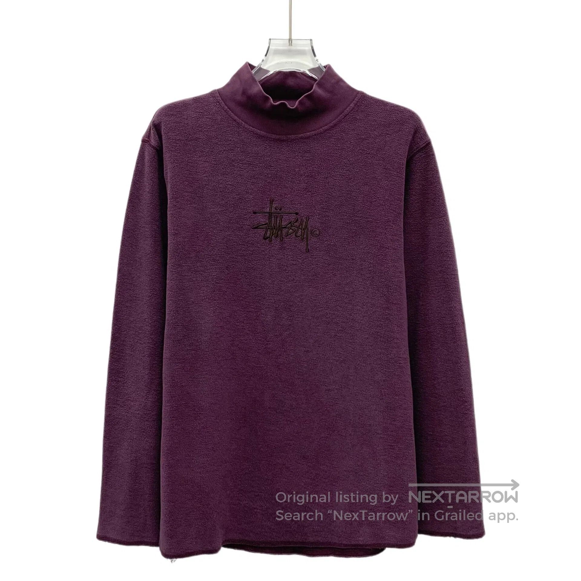 Stussy Stussy Dark Purple Logo Letter Embroidered Cotton Half Hig Size US S / EU 44-46 / 1 - 1 Thumbnail