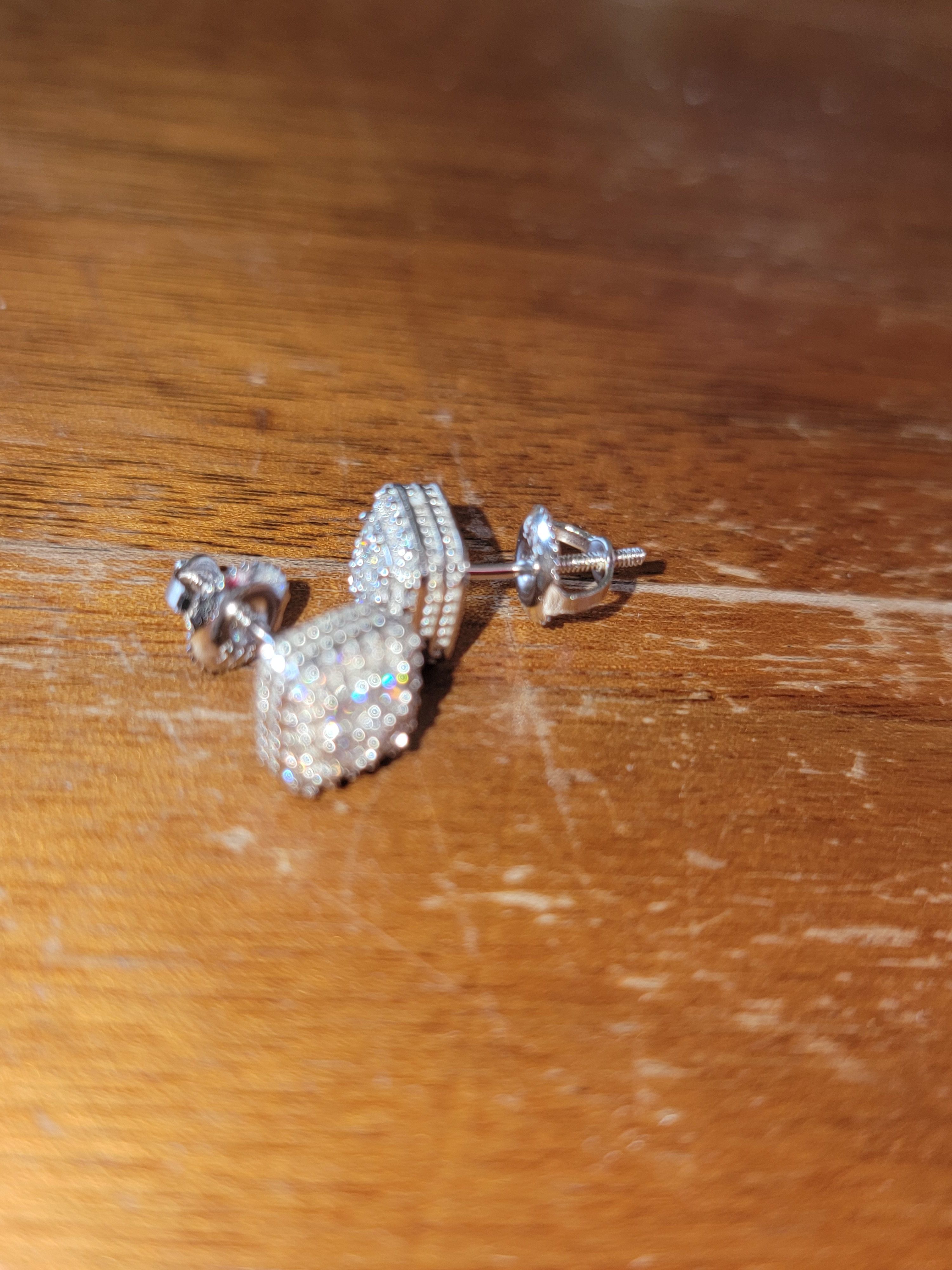 The Unbranded Brand Moissanite Earrings .925 Sterling Silver .48 Ct. Size ONE SIZE - 2 Thumbnail