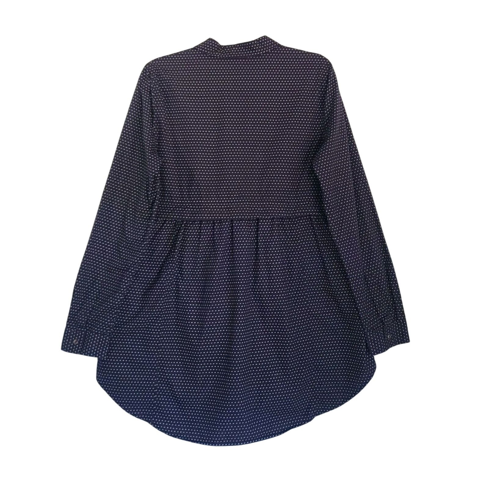Anthropologie Anthropologie Maeve Navy Blue Polka Dot Tunic Top Large Size L / US 10 / IT 46 - 8 Thumbnail