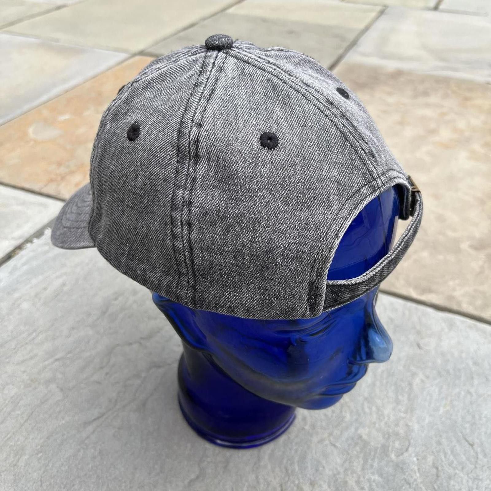 Other Black Grey Denim Strapback Dad Hat Size ONE SIZE - 5 Thumbnail