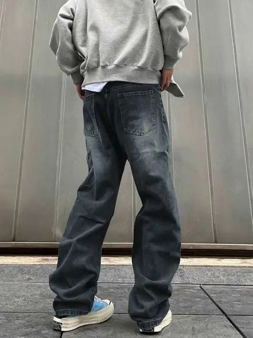 Jean Washed Baggy Denim Jeans Stacked Skate Size US 34 / EU 50 - 3 Thumbnail