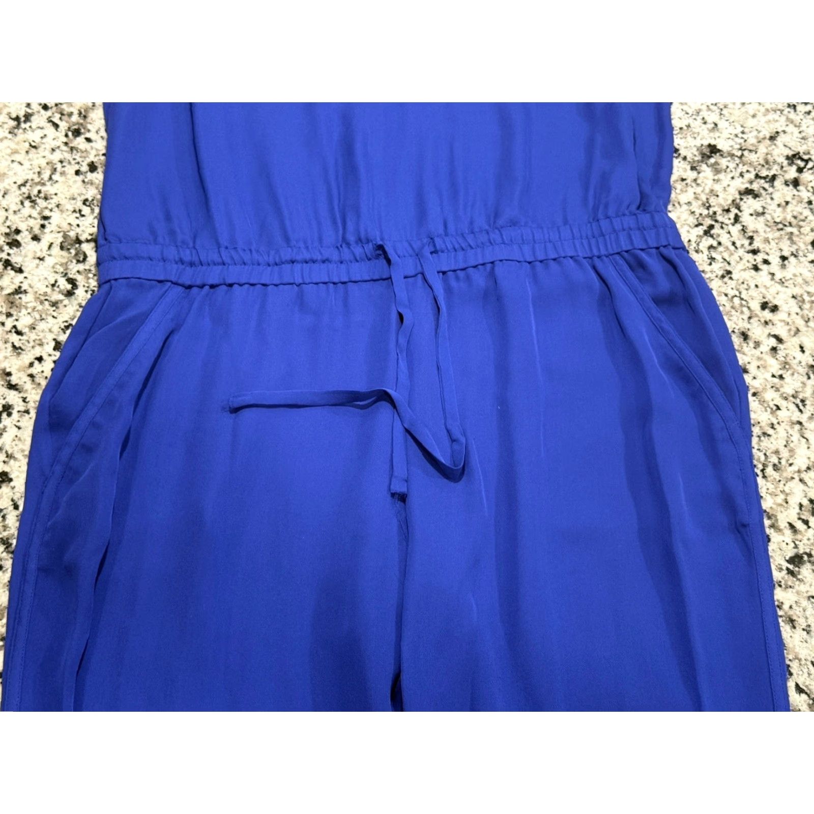 Theory THEORY Silk Jumpsuit Size M Blue Sleeveless Casual Party One-Piece Womens Size 32" / US 10 / IT 46 - 7 Thumbnail