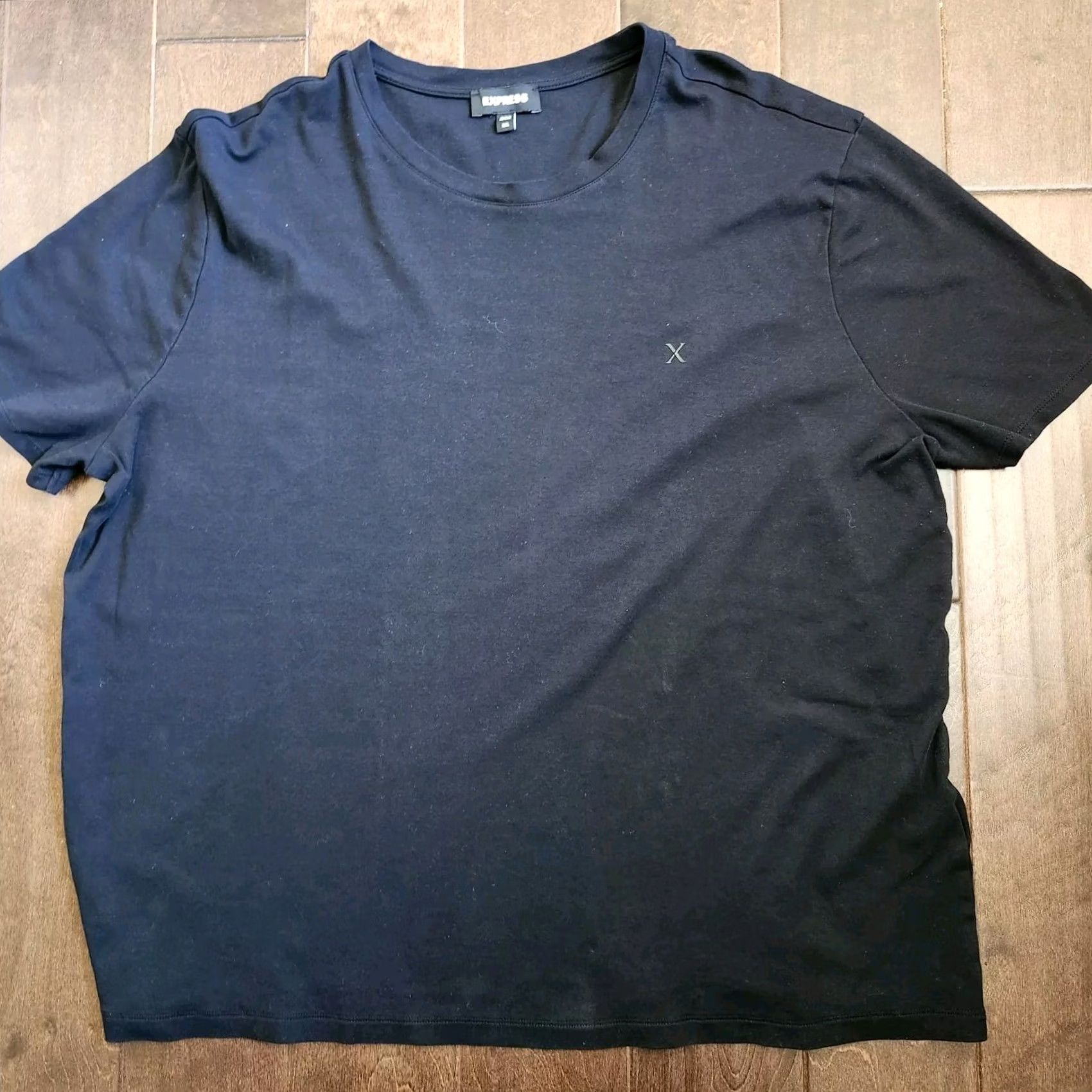 Express Express Men's Black T-Shirt 2XL Short Sleeve Round Neck Cotton Shirt Mens Regular Size 2XL Black Solid Tee VectorSuitable for Fall Spring Summer Size US XXL / EU 58 / 5 - 4 Thumbnail