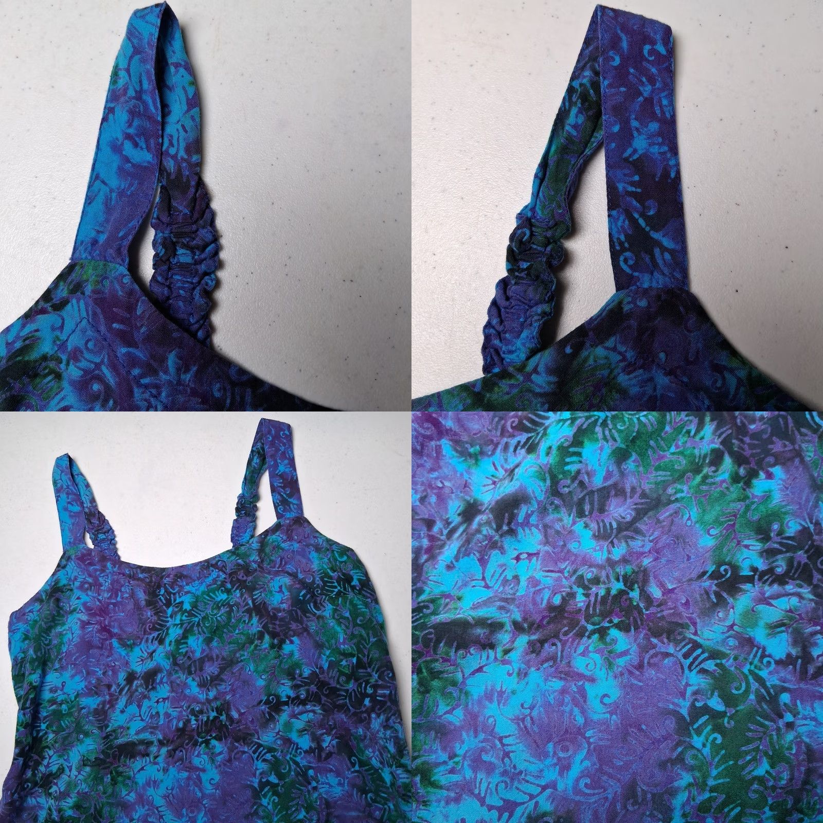 Vintage Peppermint Bay Dress Small Blue Batik Ruffled Sleeveless Bohemian Sundress Womens Size S / US 4 / IT 40 - 10 Thumbnail