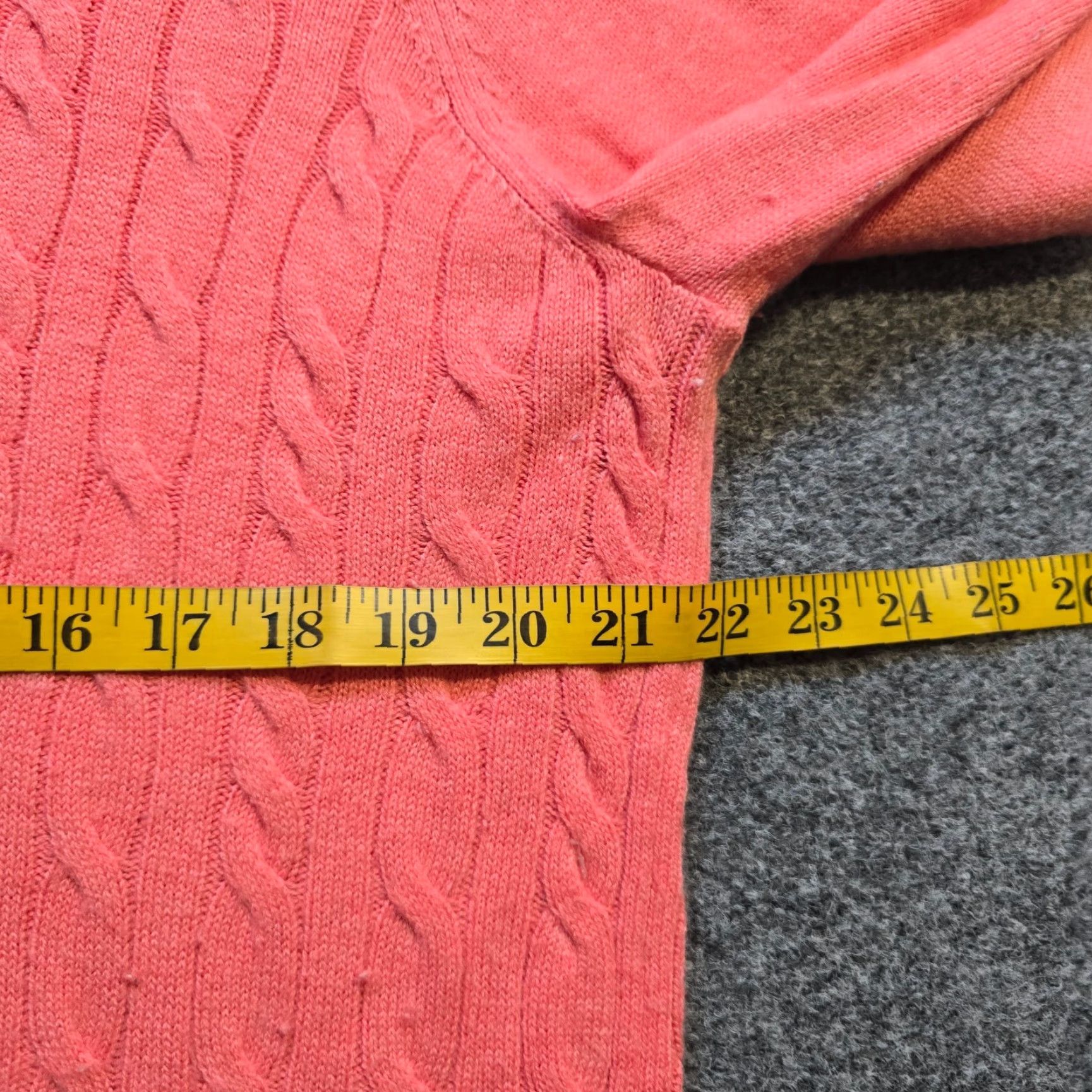 Talbots Talbots Sweater Womens Size XL Orange Pink Cable Knit Lambs Wool Casual Capsule Size XL / US 12-14 / IT 48-50 - 5 Thumbnail