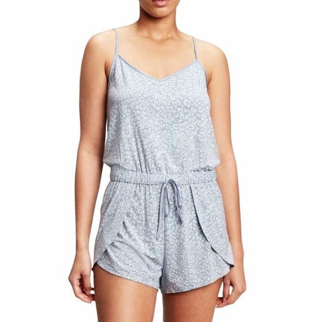 Gap ⭐GAP S Truesleep TENCEL Modal Tulip Romper Blue Leopard rela Size S / US 4 / IT 40 - 1 Thumbnail