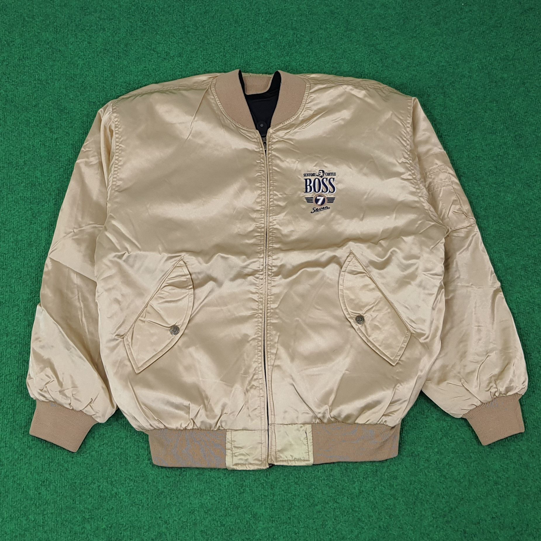 Japanese Brand × Vintage Vintage Boss Coffee Reversible Japan Bomber Jacket C236N13 Size US L / EU 52-54 / 3 - 1 Thumbnail