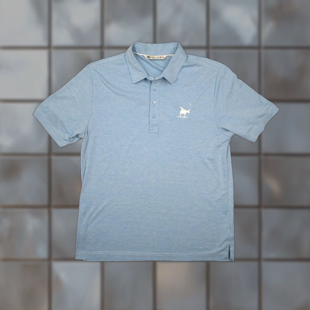 TravisMathew Travis Mathew Shirt Mens Large Blue Pima Blend Performance Polo Golf Logo Size US L / EU 52-54 / 3 - 1 Thumbnail