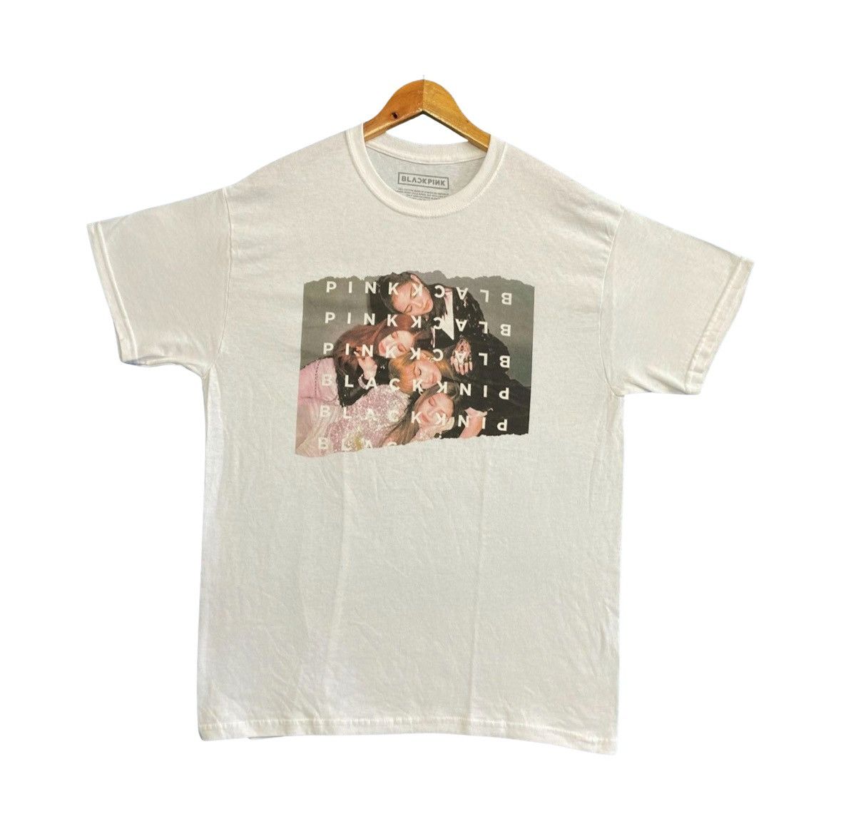 image of Blackpink The Album Promo Poster K-Pop Tee L in White, Men's (Size Large)