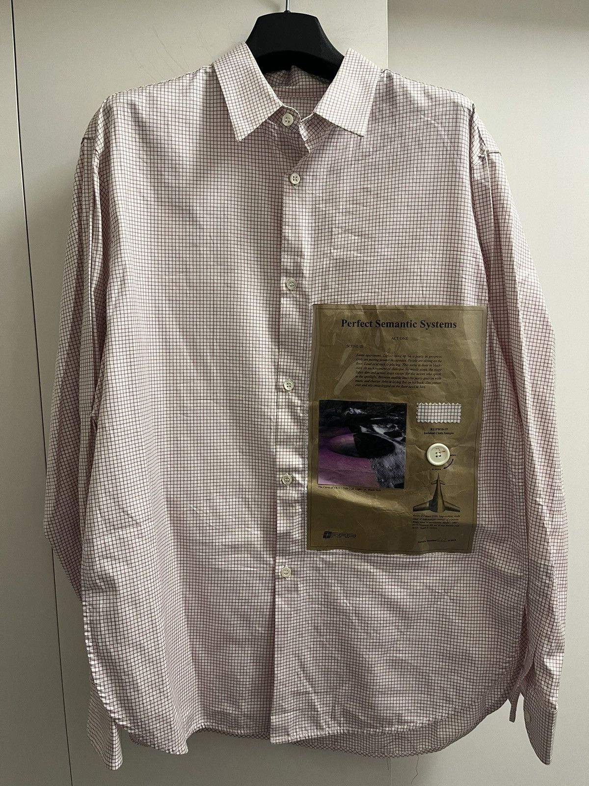 image of Raf Simons Aw18/19 Perfect Semantic System Button Up Shirt in White, Men's (Size Medium)