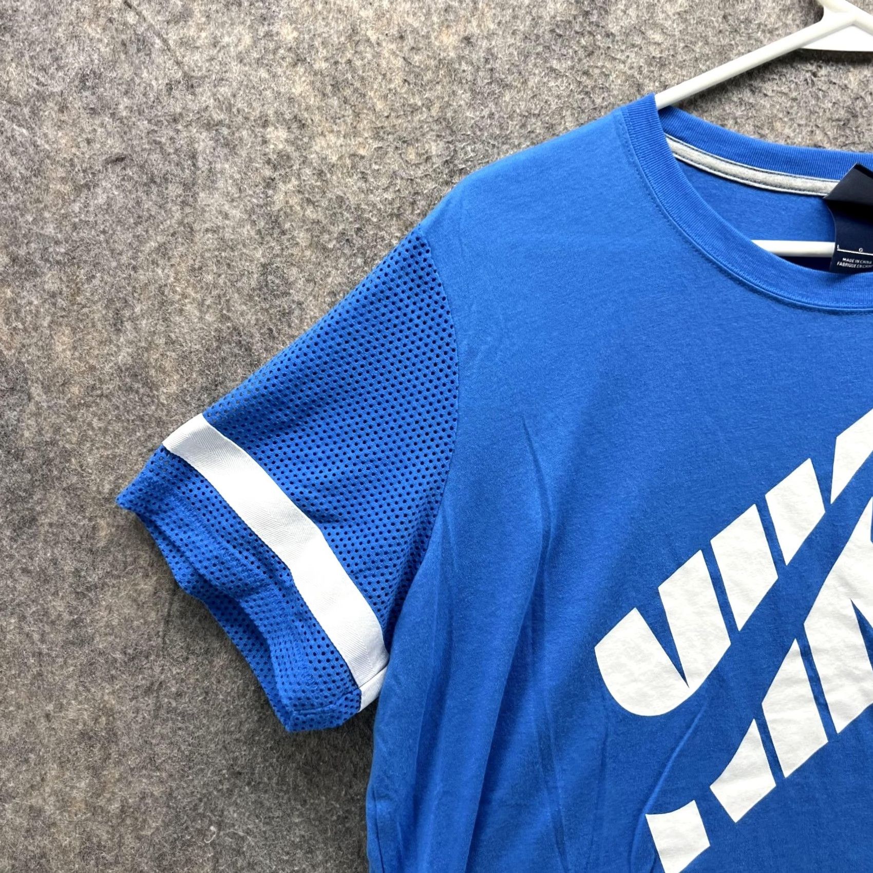 Nike Nike Shirt Women Large Blue White Cropped Crewneck Swoosh Long Sleeve? Size L / US 10 / IT 46 - 3 Thumbnail