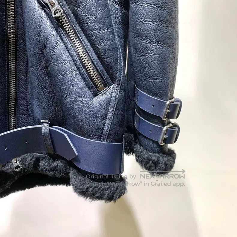 Acne Studios Acne Studios Black Leather and Fur Pilot Jacket Size XXS / US 00 / IT 34 - 8 Thumbnail