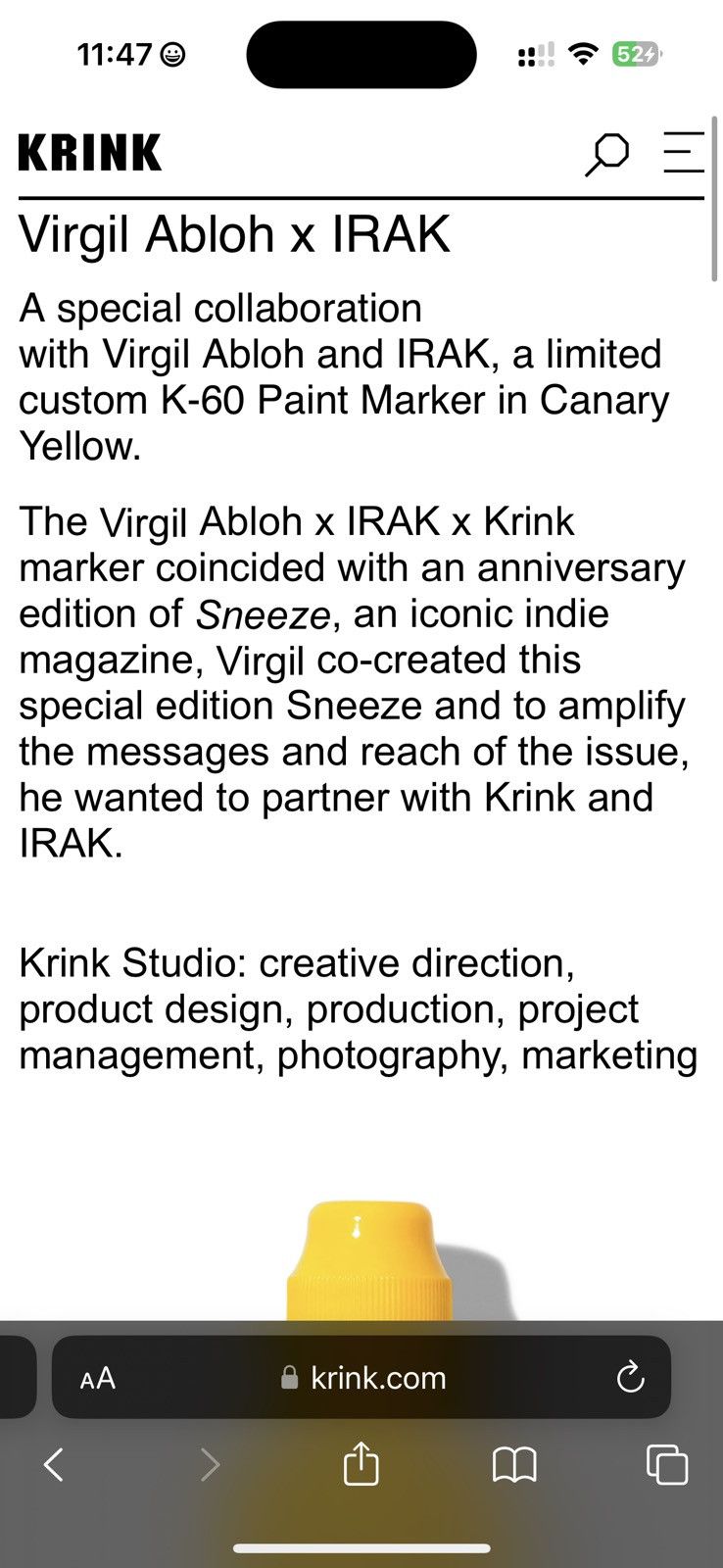 IRAK × Virgil Abloh KRINK X ABLOH X IRAK Size ONE SIZE - 14 Thumbnail