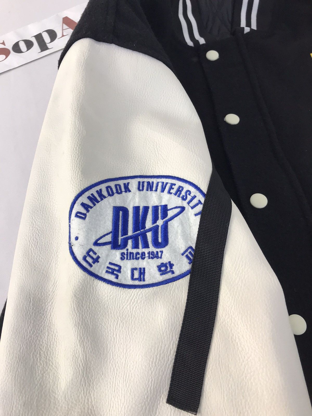 Japanese Brand Vtg Dankook University Varsity Jacket Leather Snap Button Size US L / EU 52-54 / 3 - 8 Thumbnail