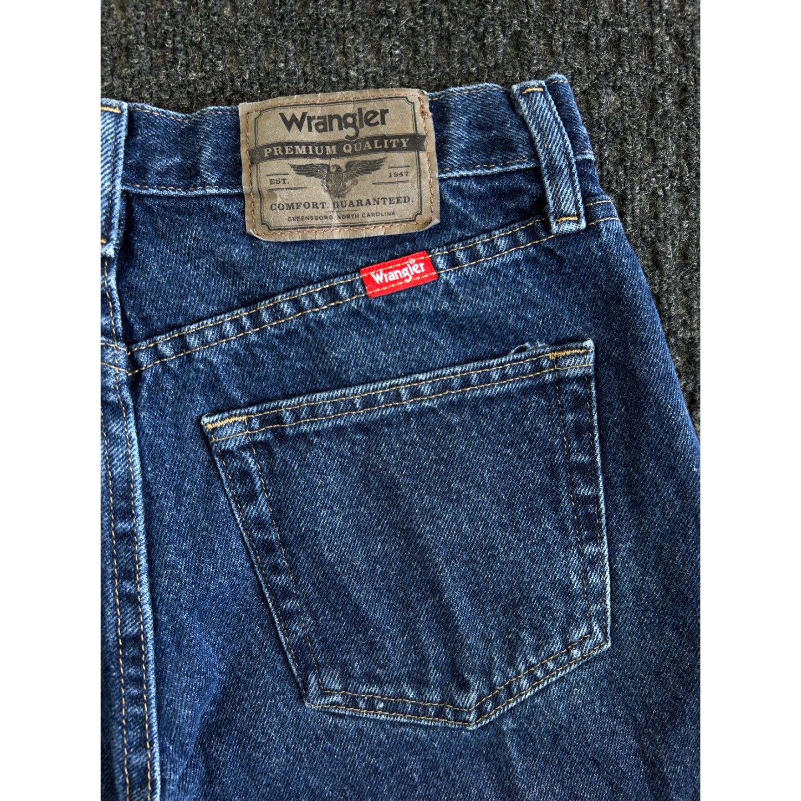 Wrangler VINTAGE Wrangler Jeans 29 x 30 Blue Denim Regular Fit 96501MR Work Cowboy Rodeo Size US 29 - 3 Thumbnail