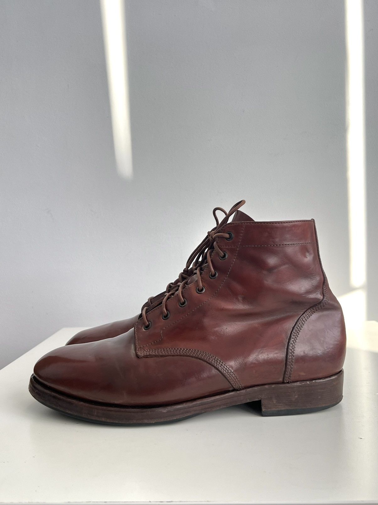 Marsell 🔥Officine Creative Lawry 001 Leather Cognac Boots Size US 11.5 / EU 44-45 - 2 Thumbnail