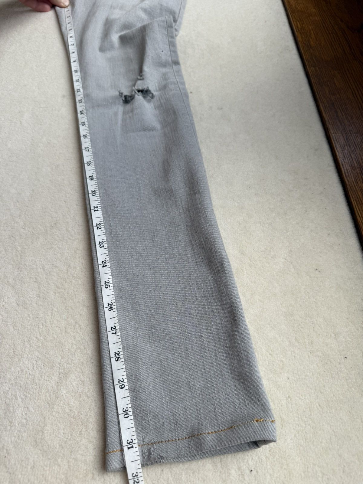 Saint Laurent Paris SS14 grail Saint Laurent grey knee tear denim jeans Hedi 31 Size US 31 - 6 Thumbnail