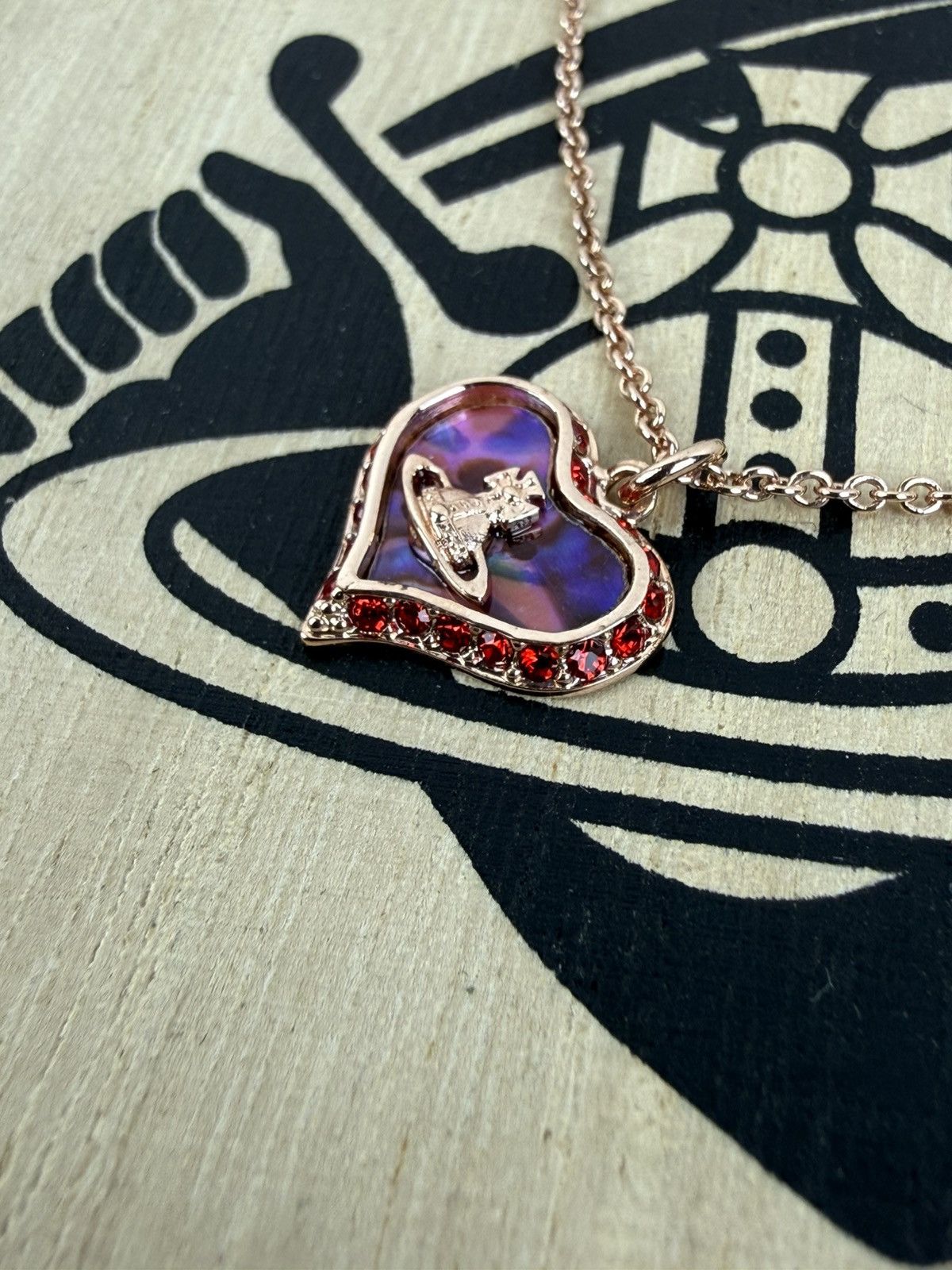Vivienne Westwood Vivienne Westwood Petra Heart Purple Pendant Necklace Bronze Size ONE SIZE - 3 Thumbnail
