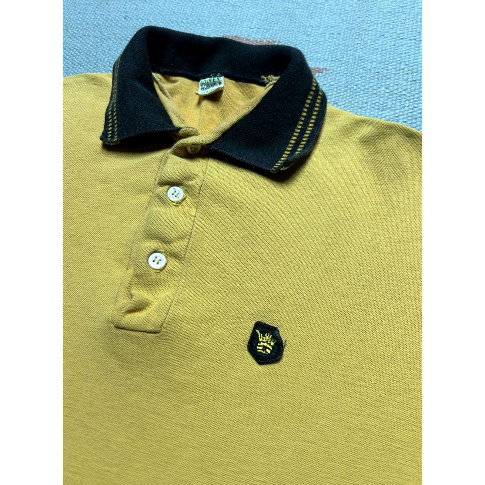 Vintage VINTAGE 50s 60s Polo Shirt Golf Black Yellow Cotton Knit Medium Men Short Sleeve Shirt Size US M / EU 48-50 / 2 - 3 Thumbnail