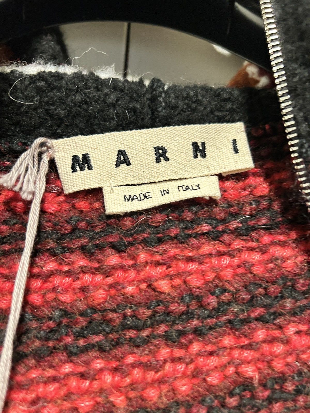 Marni Marni wine cardigan patchwork blocks wavy zipped hooded Size US M / EU 48-50 / 2 - 2 Thumbnail