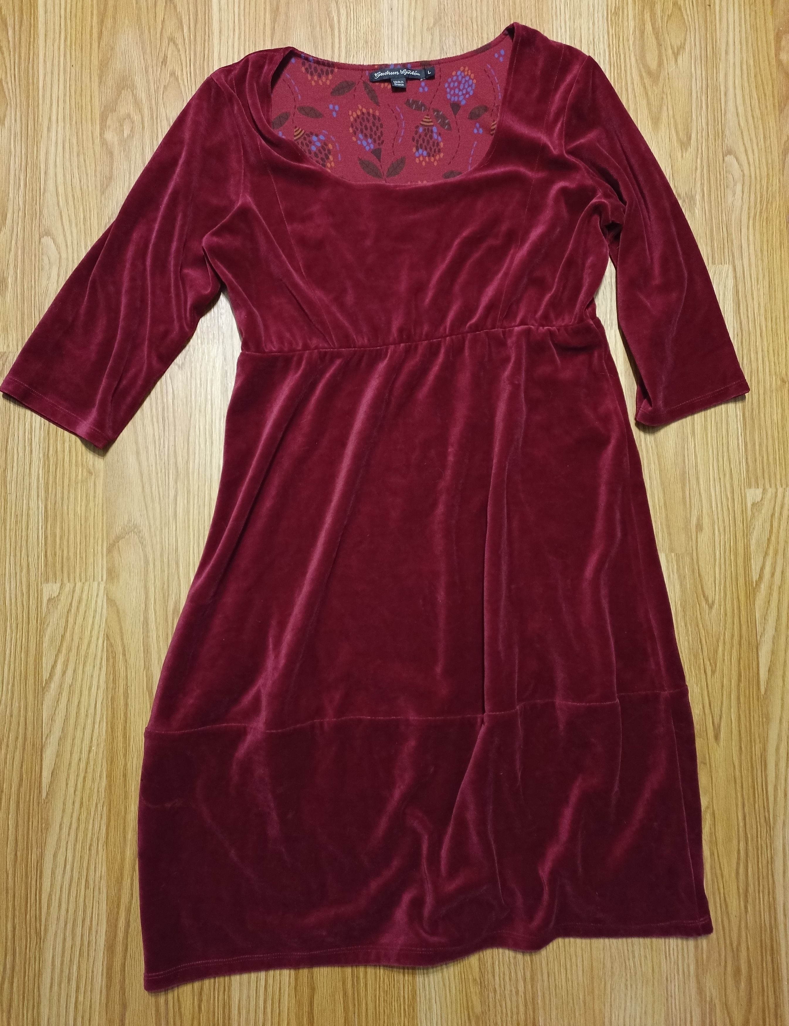 Other Gudrun Sjoden Red Velvet Designer Dress Size L Size L / US 10 / IT 46 - 6 Thumbnail