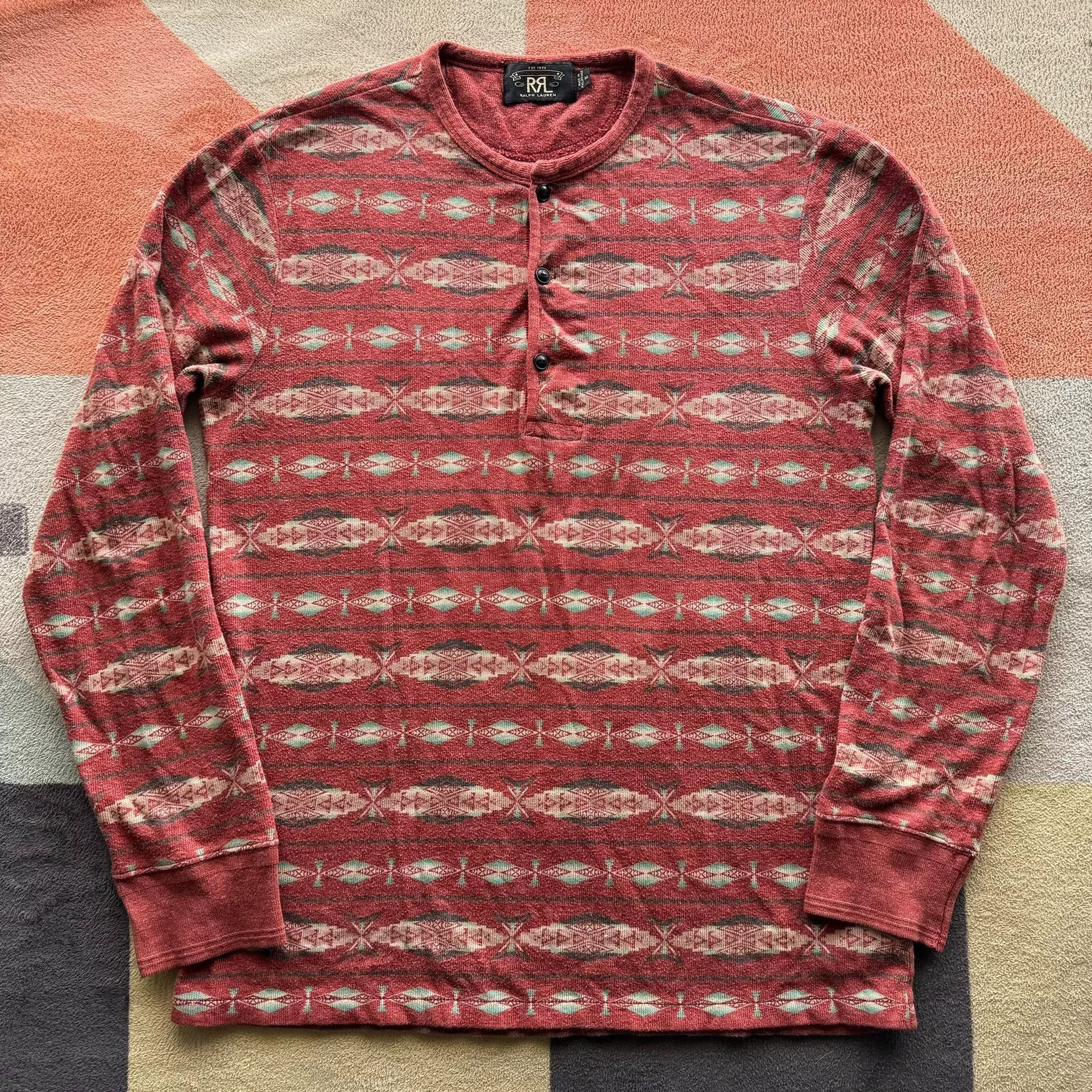RRL Ralph Lauren RRL Double RL Henley Sweatshirt T-shirt Size US M / EU 48-50 / 2 - 1 Thumbnail