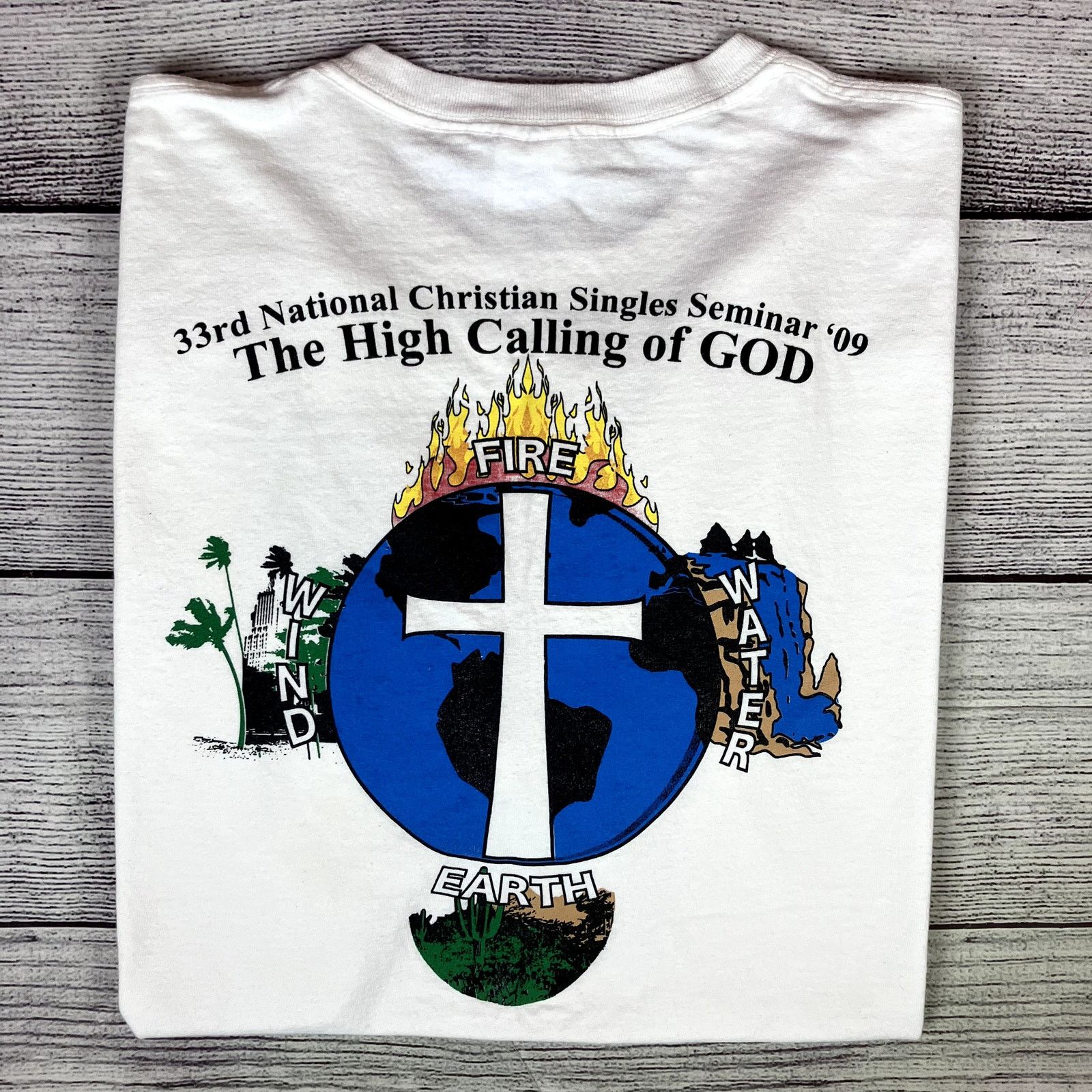Gildan × Vintage 2009 Christian Singles "The High Calling Of God" T-shirt Size US XL / EU 56 / 4 - 1 Thumbnail
