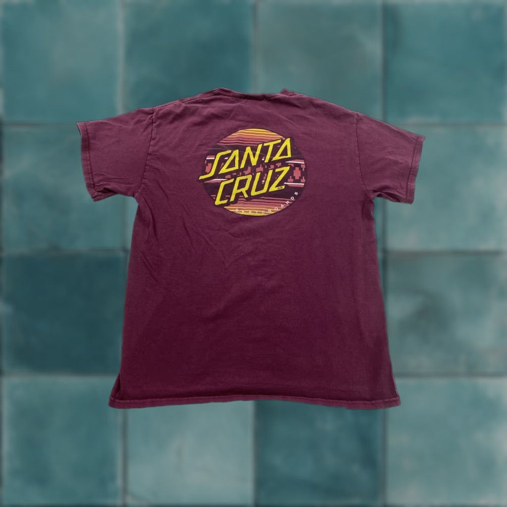 Vintage Santa Cruz T-Shirt Mens Medium Red Burgundy California Logo Crew Neck Short Sleeve Knit Cotton Solid Graphic Print Skater Reg Men Size US M / EU 48-50 / 2 - 1 Thumbnail