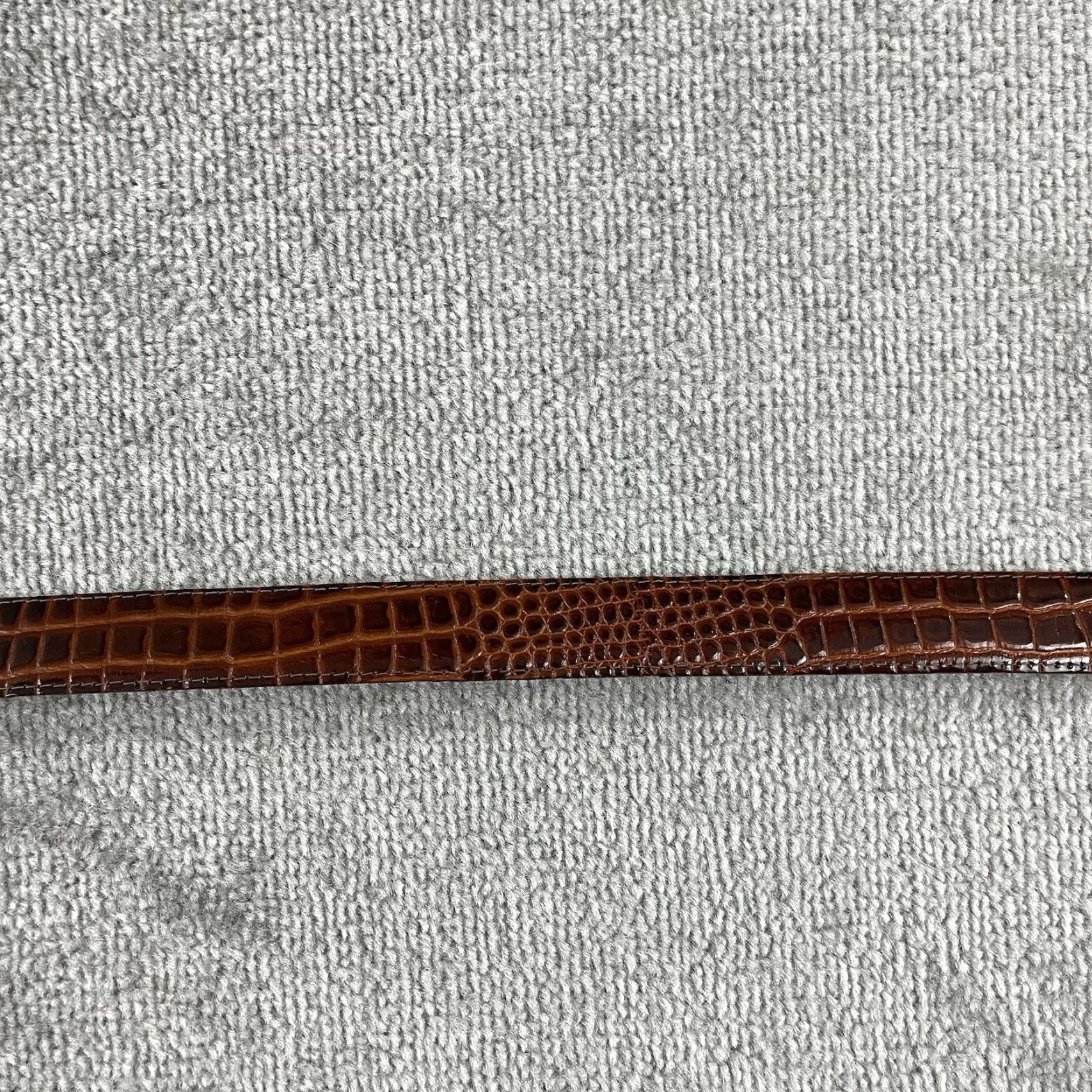 Vintage VINTAGE Just Jamie Belt Womens Size 34 85cm Italian Alligator Calfskin Leather Brown Skinny Belt Vintage No Size ONE SIZE - 6 Thumbnail