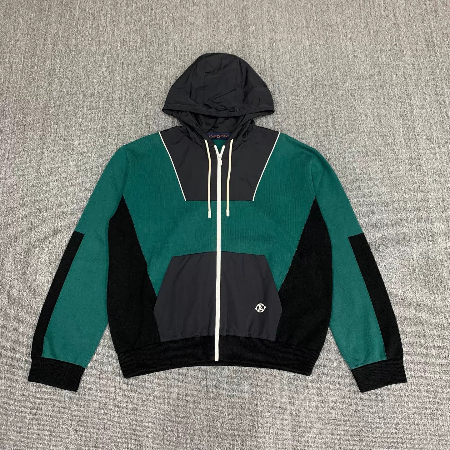 Louis Vuitton LV black green colorblocked zip jacket XL 95new Size US XL / EU 56 / 4 - 1 Thumbnail