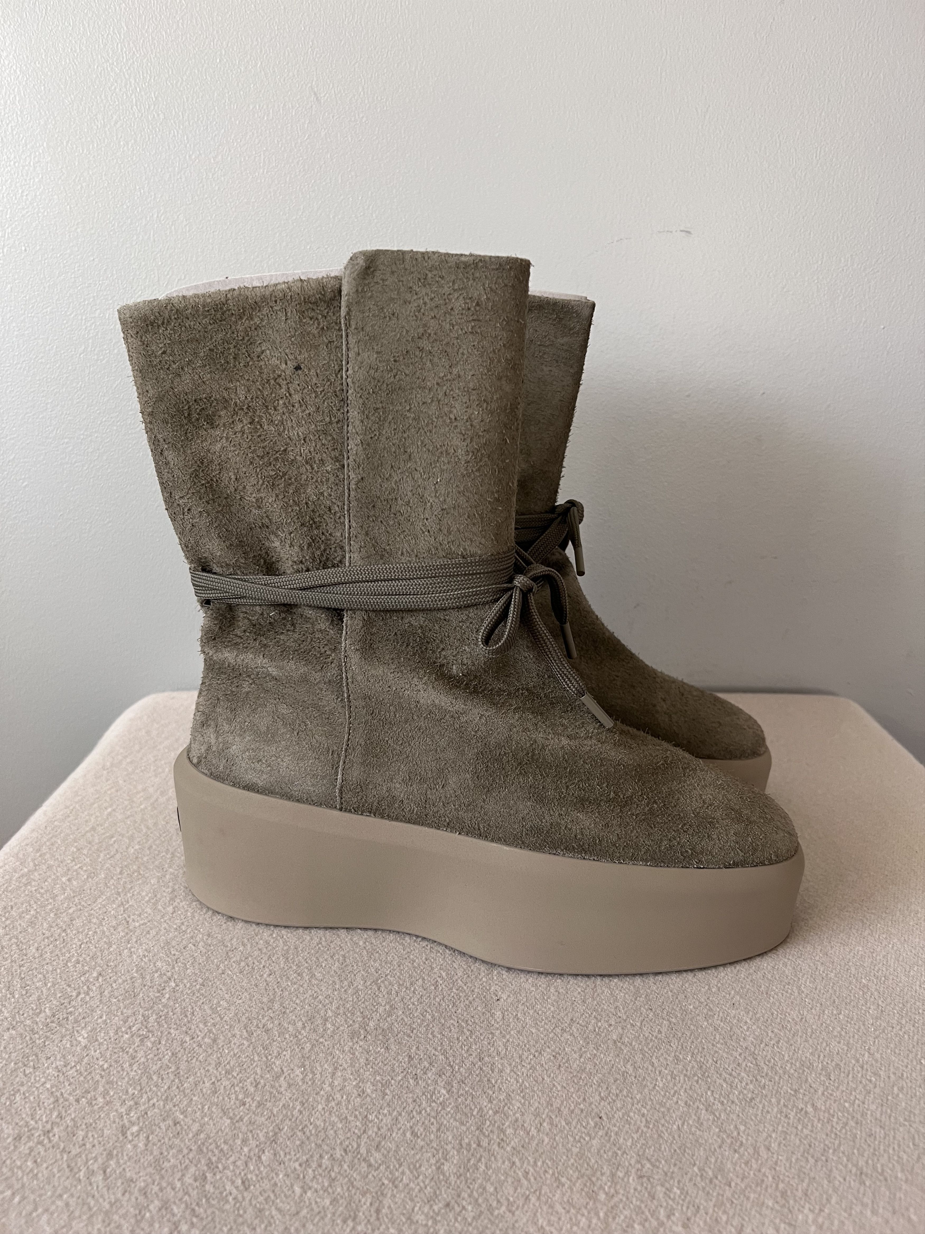 Fear of God Native Boots in Wolf Grey Suede