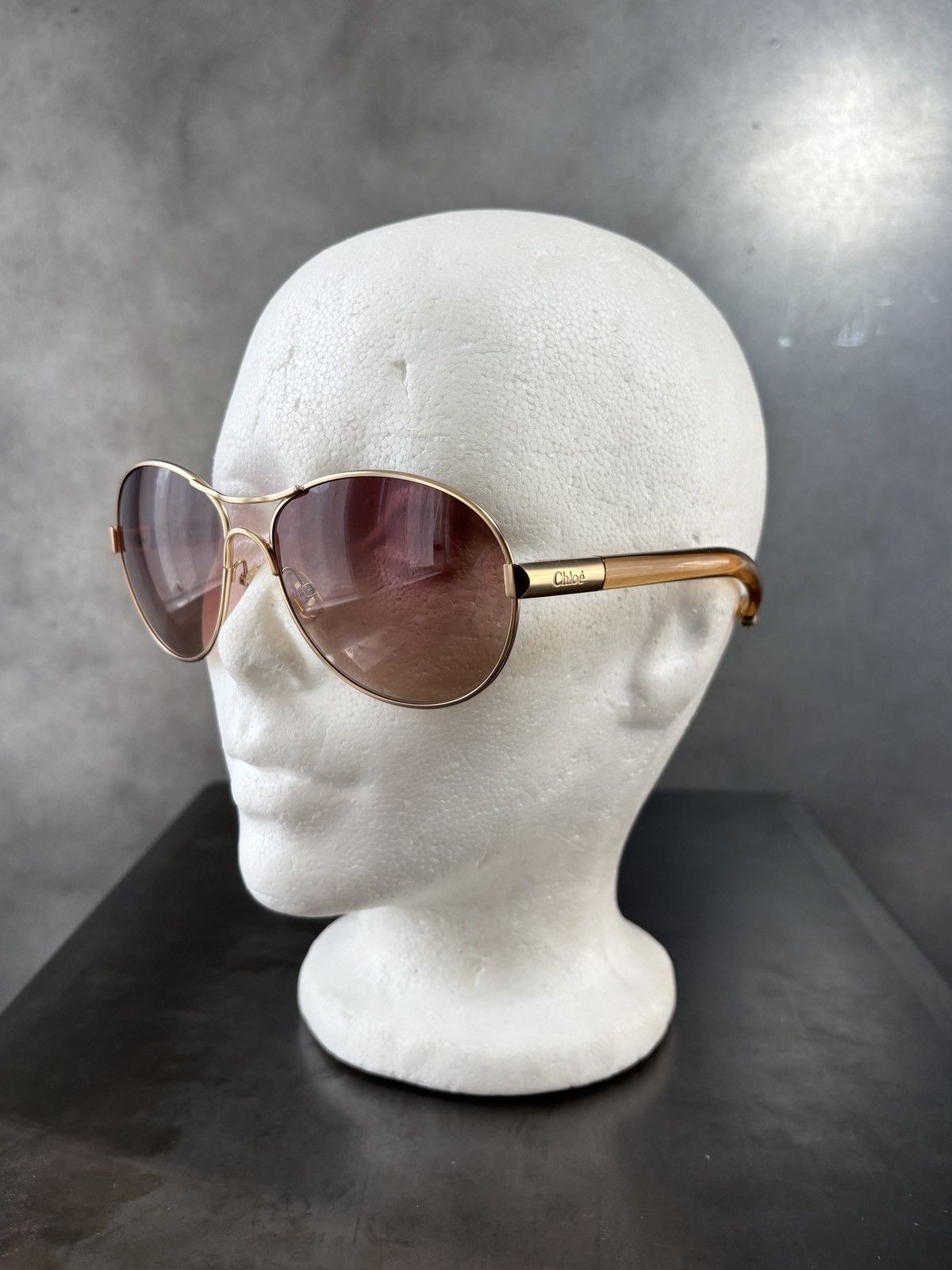 Chloe × Vintage 2000s Chloe Sunglasses Y2K Vintage Aviators LVMH Sparkle Size ONE SIZE - 3 Thumbnail
