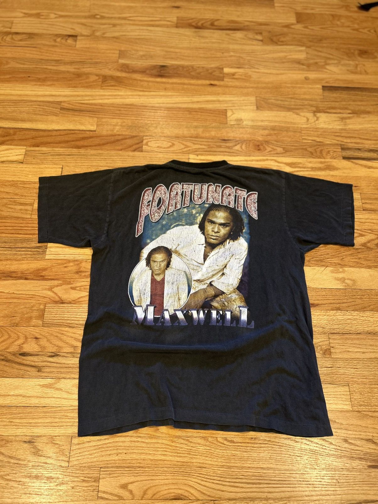 Other Vintage Maxwell Fortunate Tee Single Stitch 90s Rnb HipHop Size US XL / EU 56 / 4 - 2 Thumbnail